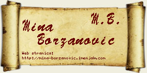 Mina Borzanović vizit kartica